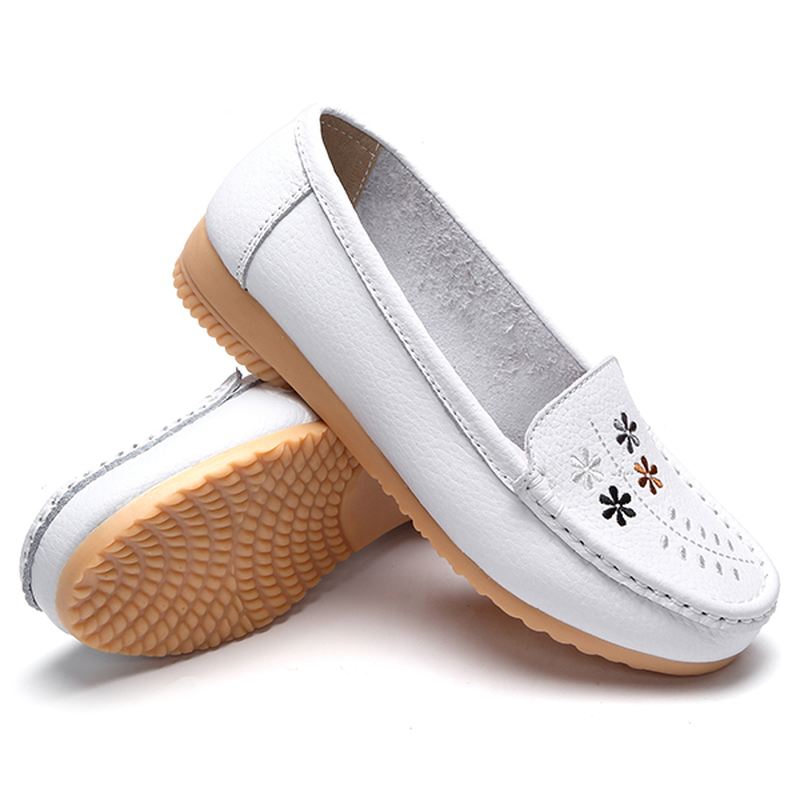 Blomster Brodery Casual Slip On Flat Shoes