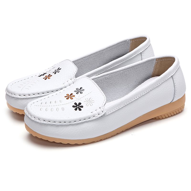 Blomster Brodery Casual Slip On Flat Shoes