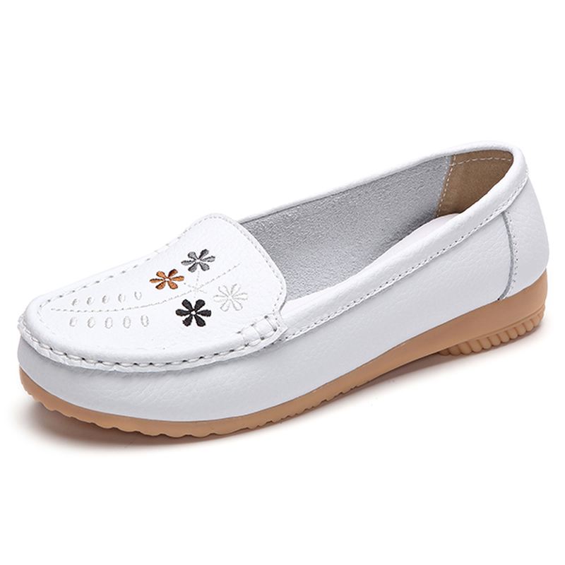 Blomster Brodery Casual Slip On Flat Shoes