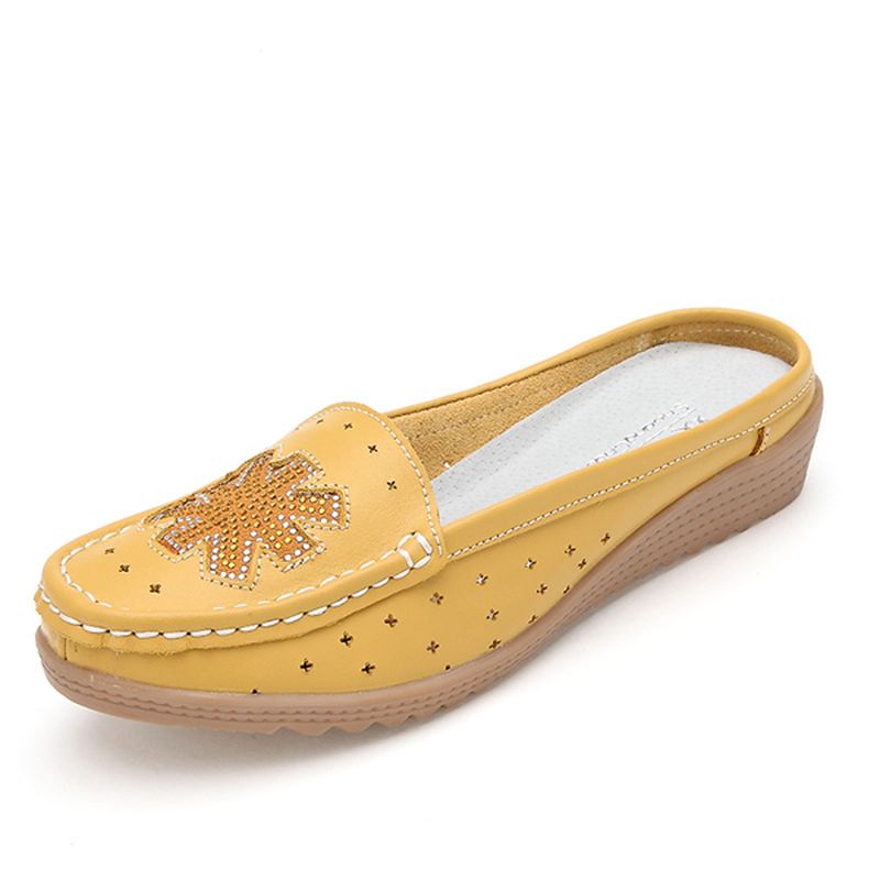 Casual Hollow Out Slip On Flat Loafers Til Kvinder