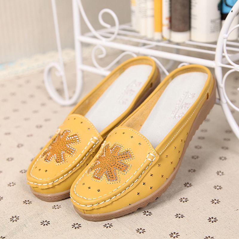 Casual Hollow Out Slip On Flat Loafers Til Kvinder