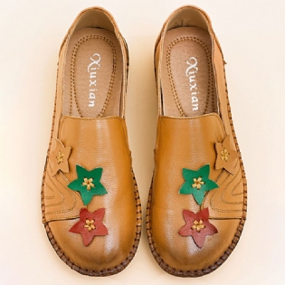 Casual Soft Star Flat Læder Loafers Til Kvinder