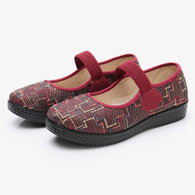 Dame Gammel Peking Klud Elastisk Slip På Resistente Loafers