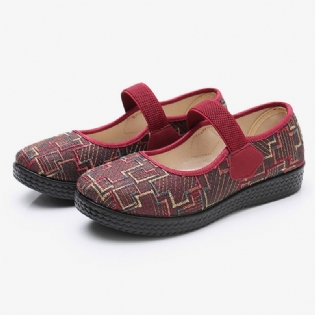 Dame Gammel Peking Klud Elastisk Slip På Resistente Loafers