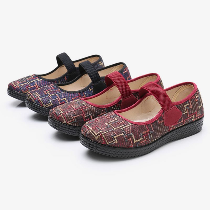 Dame Gammel Peking Klud Elastisk Slip På Resistente Loafers