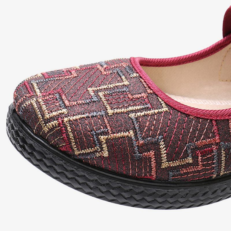 Dame Gammel Peking Klud Elastisk Slip På Resistente Loafers