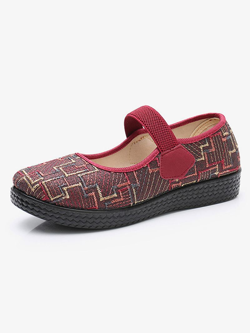 Dame Gammel Peking Klud Elastisk Slip På Resistente Loafers