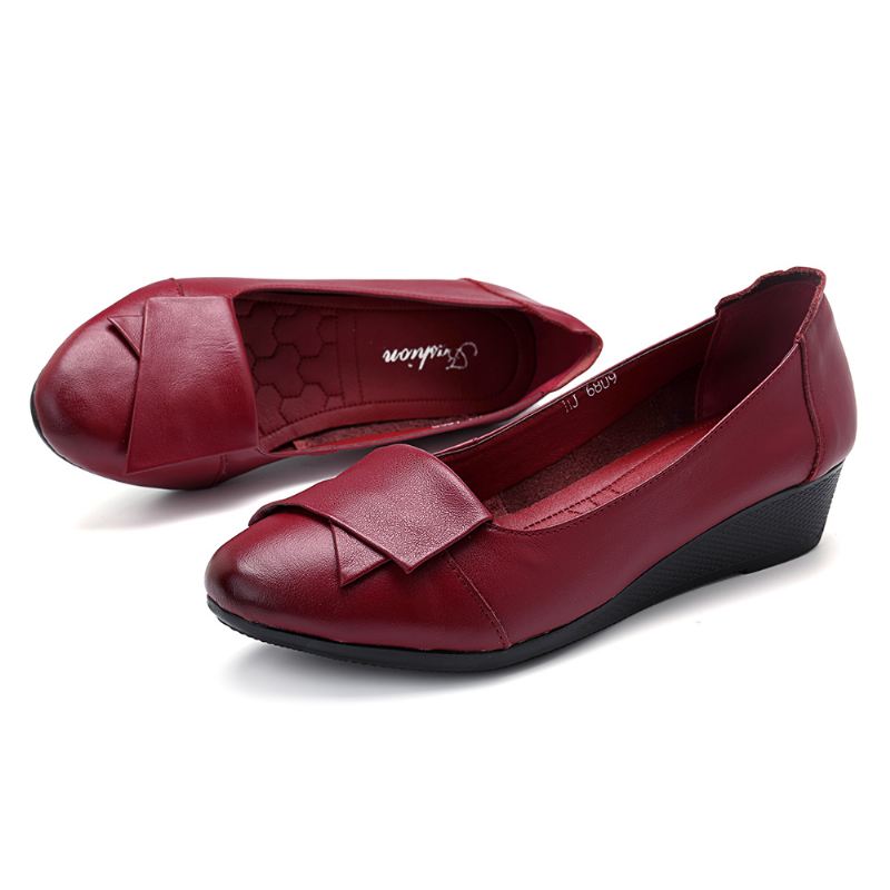 Dame Komfortable Bløde Læder Flats Loafers