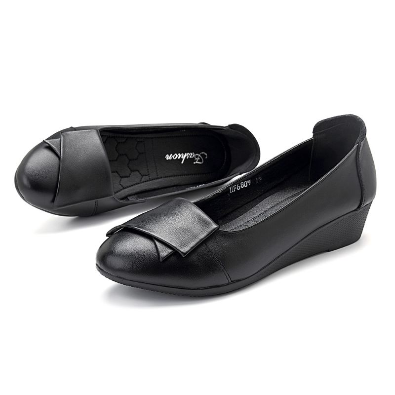 Dame Komfortable Bløde Læder Flats Loafers