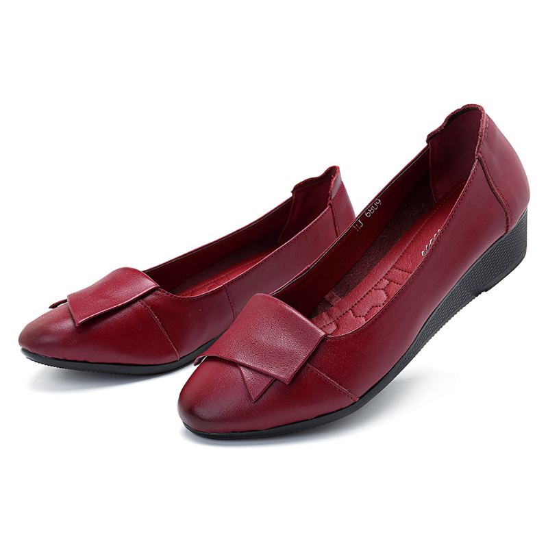 Dame Komfortable Bløde Læder Flats Loafers