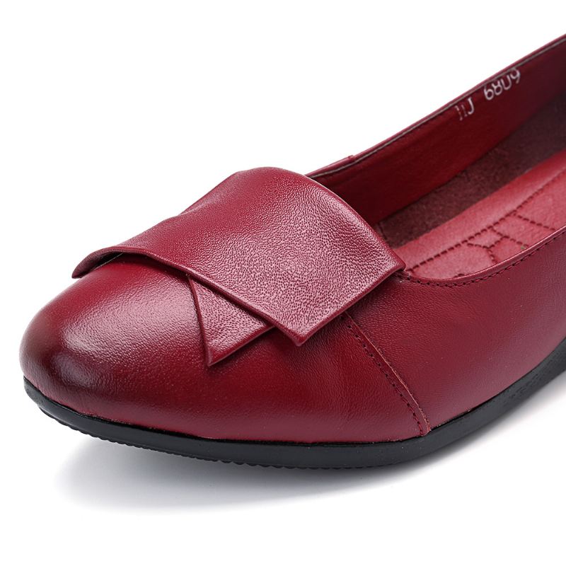 Dame Komfortable Bløde Læder Flats Loafers