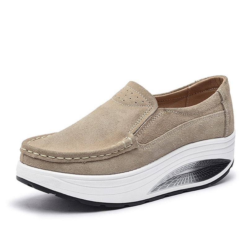 Dame Læder Rocker Sole Casual Loafers