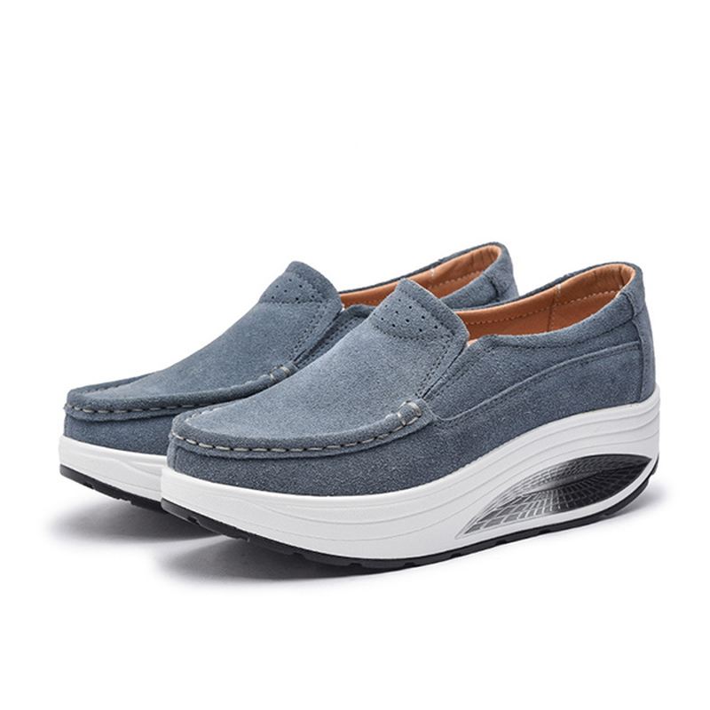 Dame Læder Rocker Sole Casual Loafers