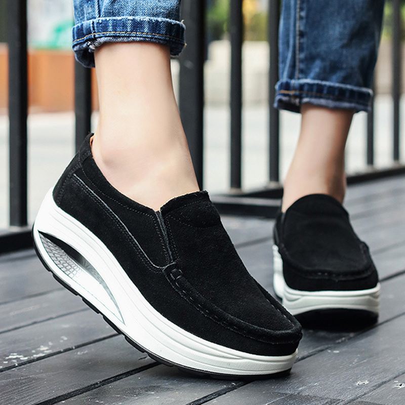 Dame Læder Rocker Sole Casual Loafers