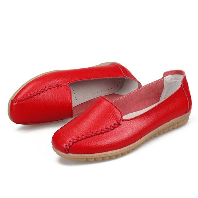 Dame Loafers Sko Casual Outdoor Slip On Læder Flats