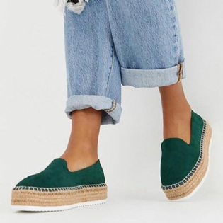 Dame Ruskind Espadrilles Halm Flettet Platform Loafers