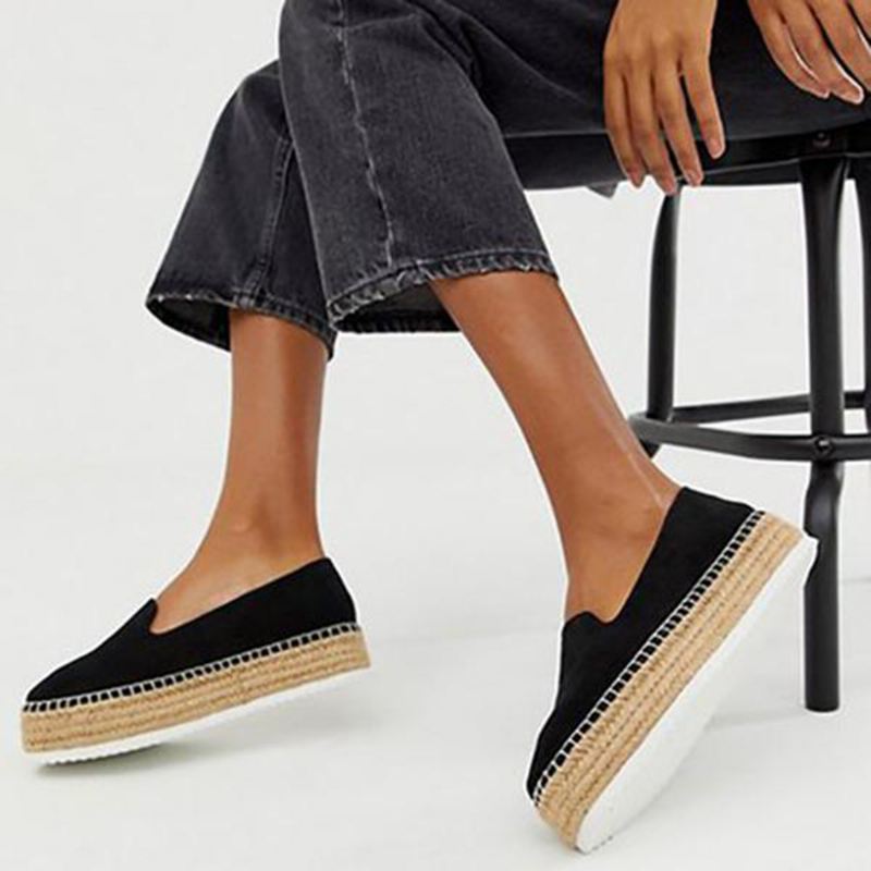 Dame Ruskind Espadrilles Halm Flettet Platform Loafers