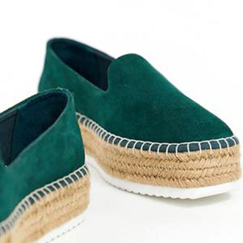 Dame Ruskind Espadrilles Halm Flettet Platform Loafers