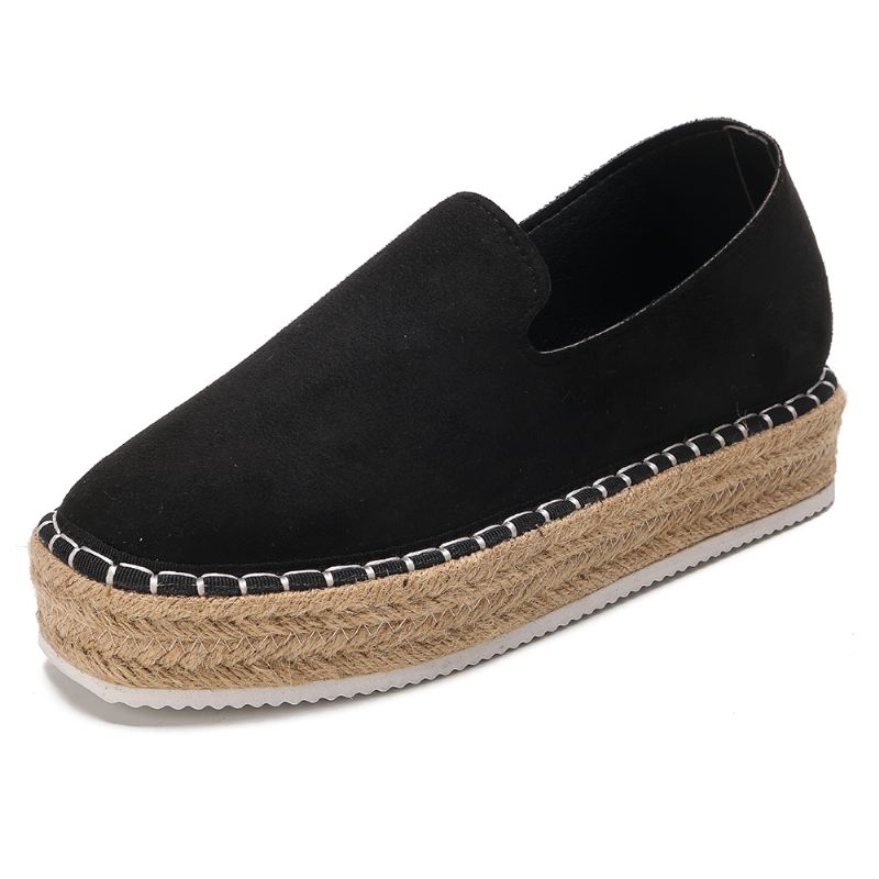 Dame Ruskind Espadrilles Halm Flettet Platform Loafers