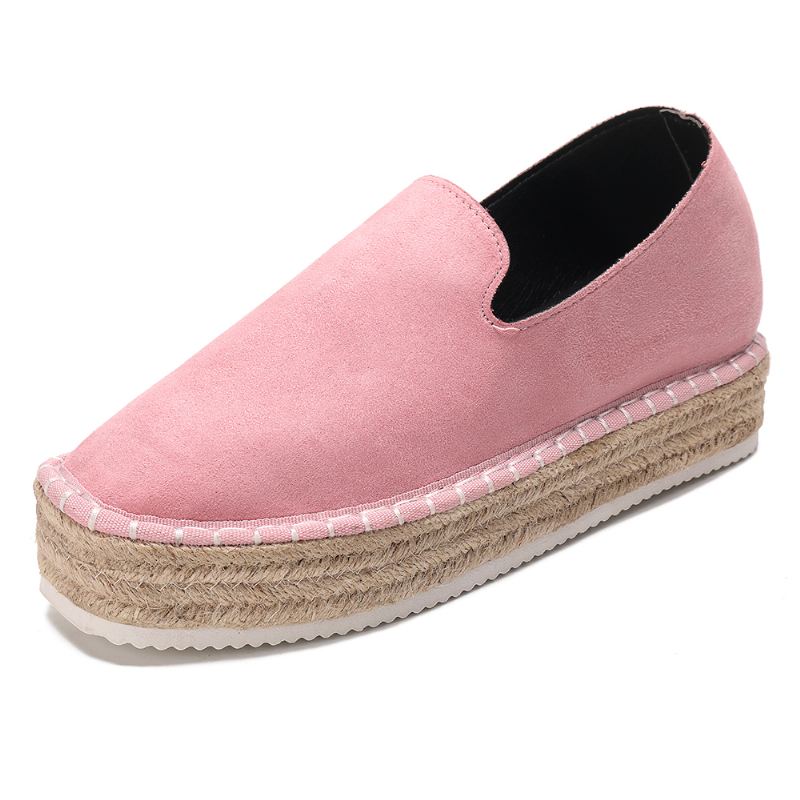 Dame Ruskind Espadrilles Halm Flettet Platform Loafers