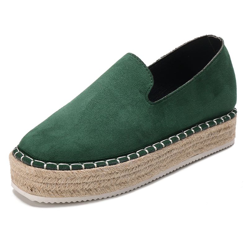 Dame Ruskind Espadrilles Halm Flettet Platform Loafers