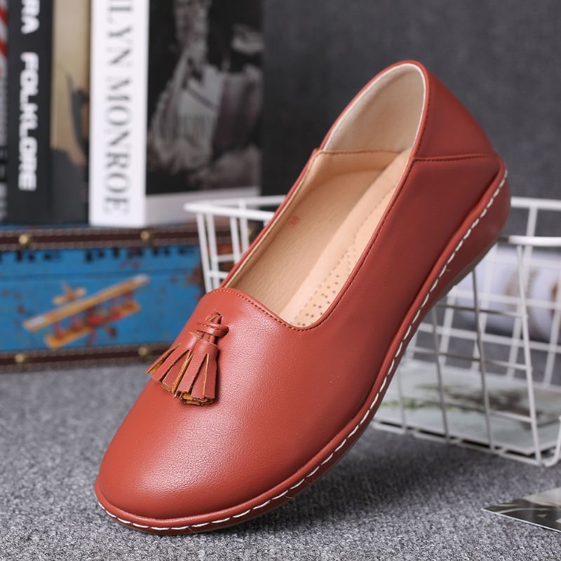 Kvinde Ensfarvet Casual Casal Flats