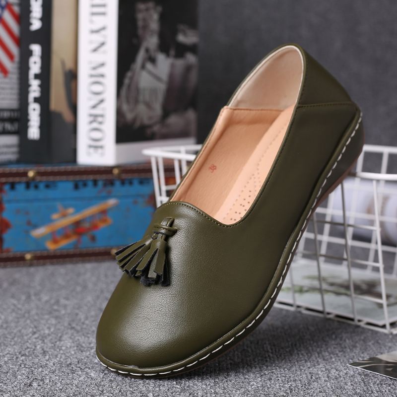 Kvinde Ensfarvet Casual Casal Flats