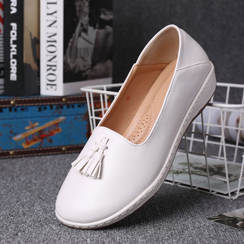 Kvinde Ensfarvet Casual Casal Flats