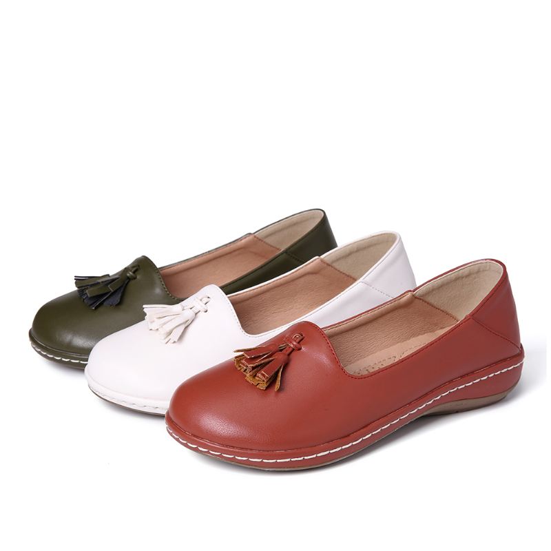 Kvinde Ensfarvet Casual Casal Flats