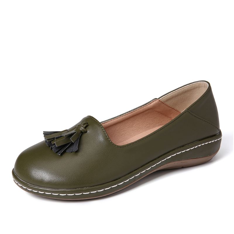 Kvinde Ensfarvet Casual Casal Flats