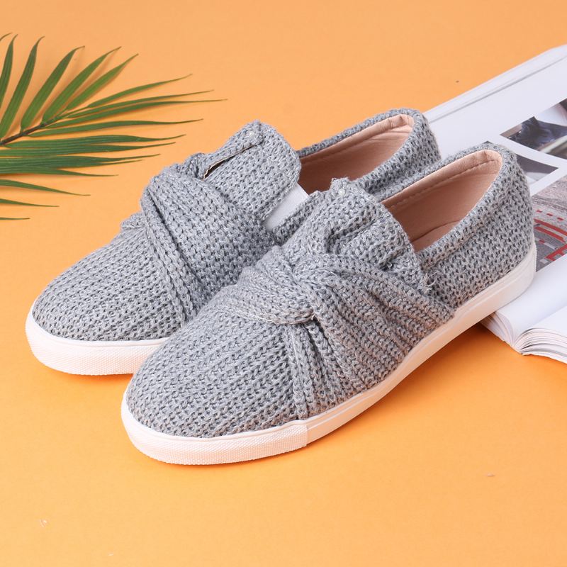 Kvinder Åndbar Knitting Knot Flat Loafers