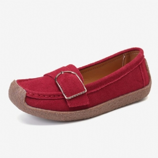 Kvinder Blød Sål Spænde Åndbar Casual Slip On Flats