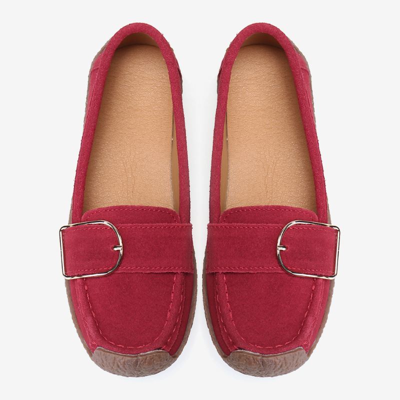 Kvinder Blød Sål Spænde Åndbar Casual Slip On Flats