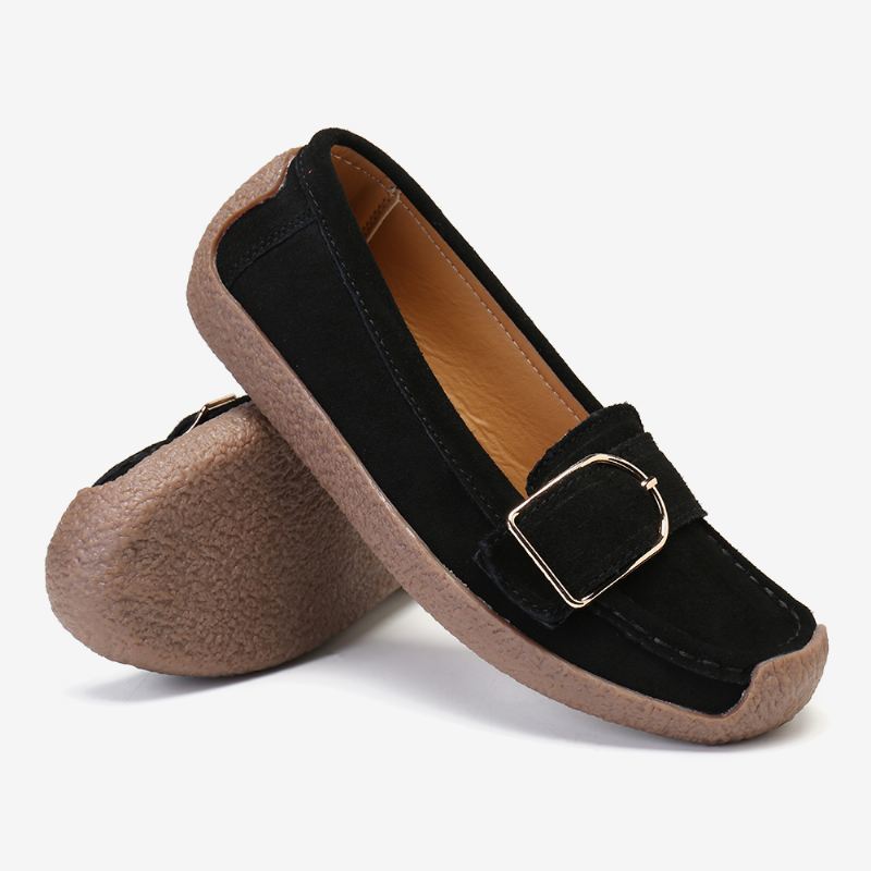 Kvinder Blød Sål Spænde Åndbar Casual Slip On Flats