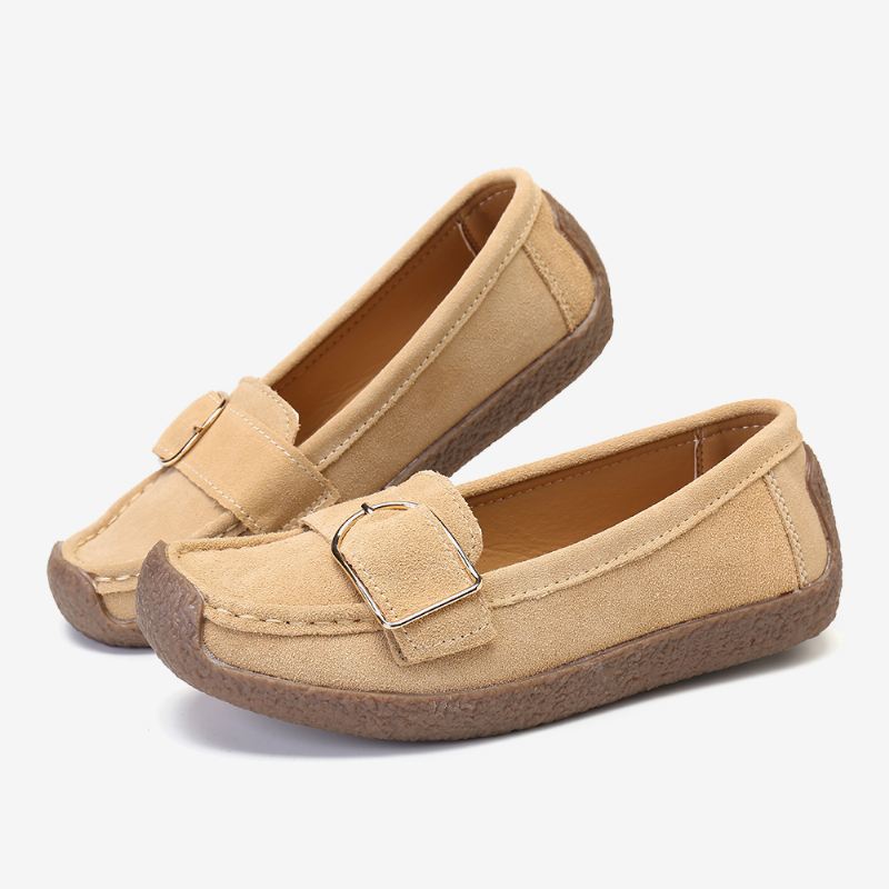 Kvinder Blød Sål Spænde Åndbar Casual Slip On Flats