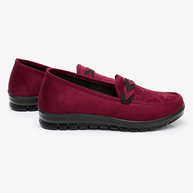 Kvinder Blomster Broderi Shallow Bærbare Slip-on Loafers