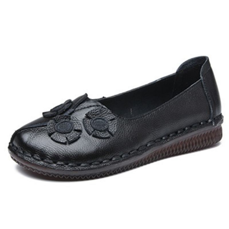 Kvinder Blomster Decor Casual Slip On Flat Loafers