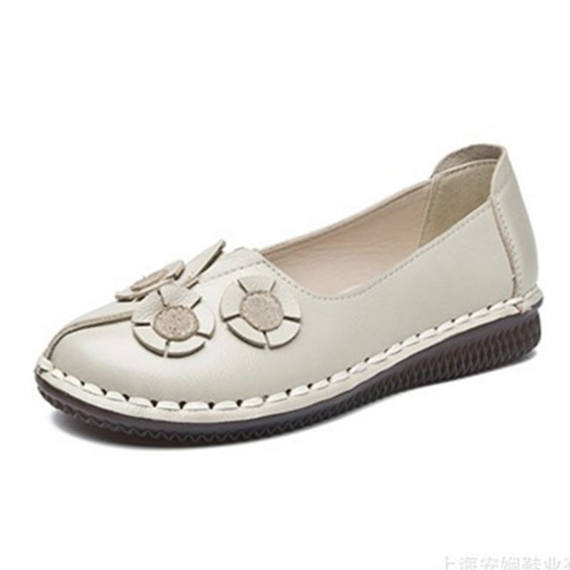 Kvinder Blomster Decor Casual Slip On Flat Loafers