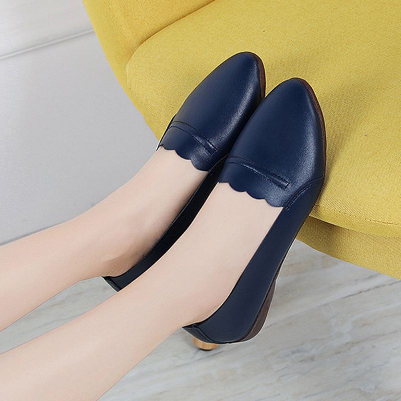 Kvinder Blonde Trim Blød Sål Casual Slip On Flats Loafers