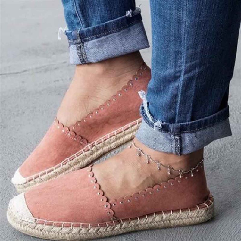 Kvinder Casual Åndbar Espadrille Flat Slip On Flats