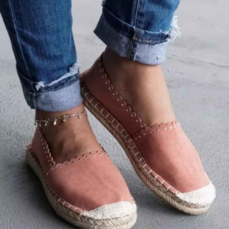 Kvinder Casual Åndbar Espadrille Flat Slip On Flats