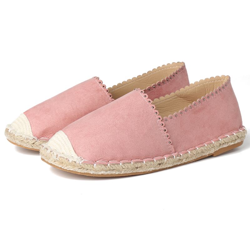 Kvinder Casual Åndbar Espadrille Flat Slip On Flats