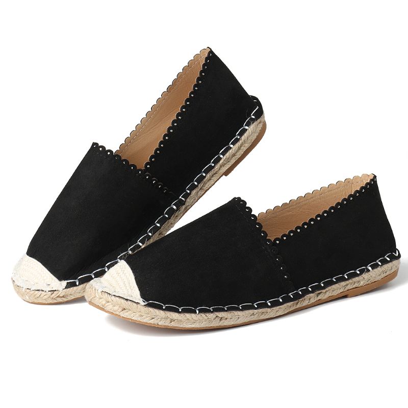 Kvinder Casual Åndbar Espadrille Flat Slip On Flats