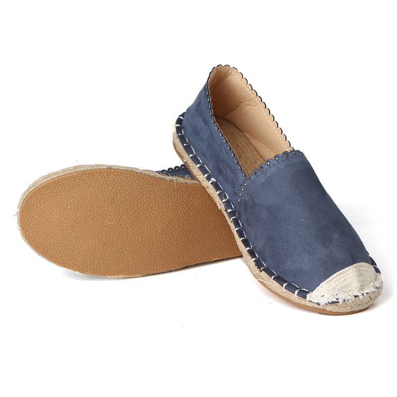 Kvinder Casual Åndbar Espadrille Flat Slip On Flats