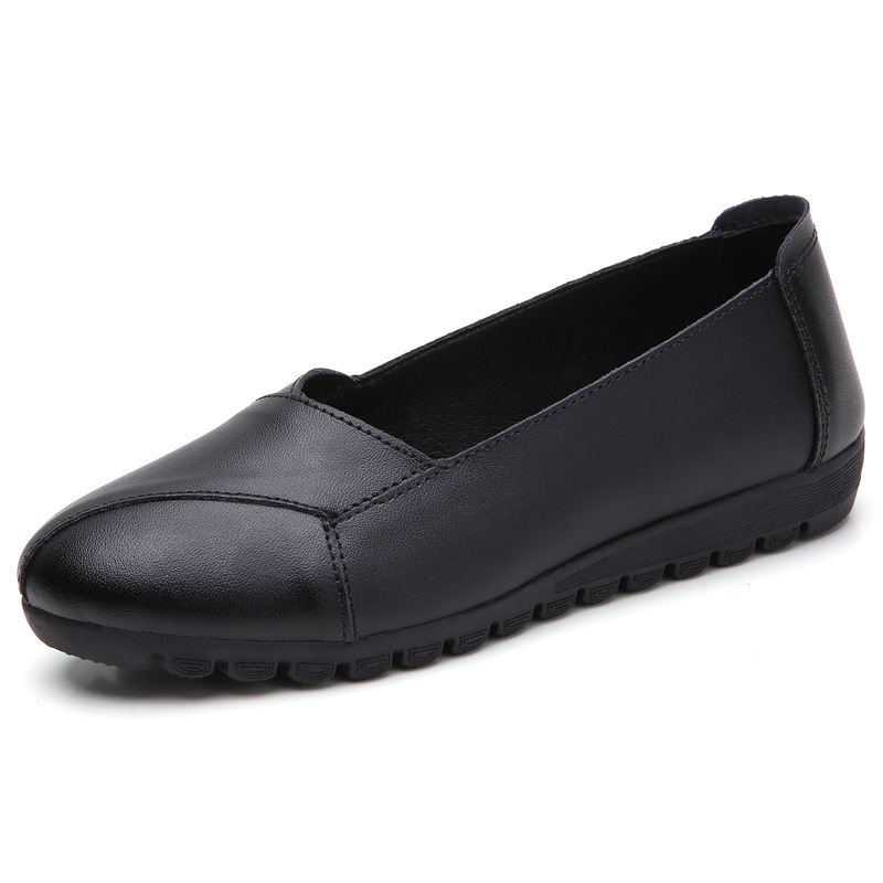 Kvinder Casual Åndbar Læder Halveret Bælte Slip-on Blød Sål Loafers