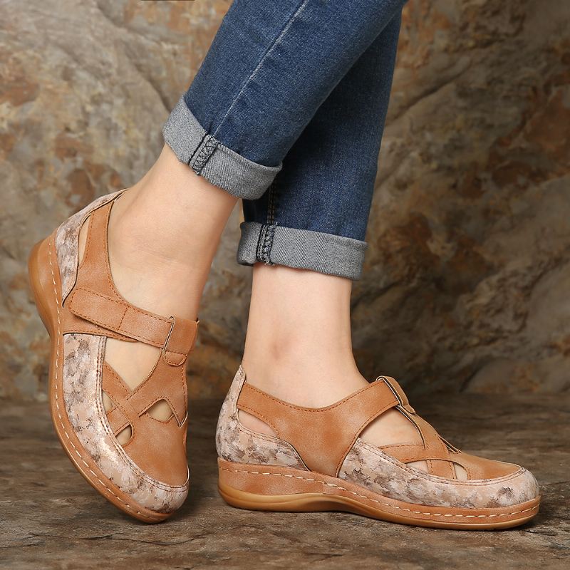 Kvinder Casual Cross Strap Hollow Out Komfortable Flats