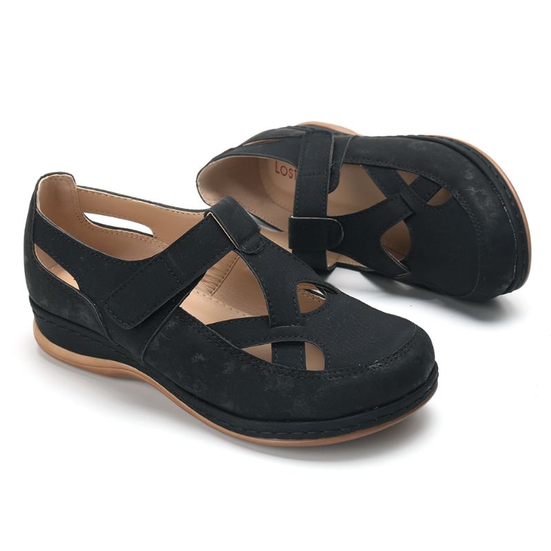 Kvinder Casual Cross Strap Hollow Out Komfortable Flats