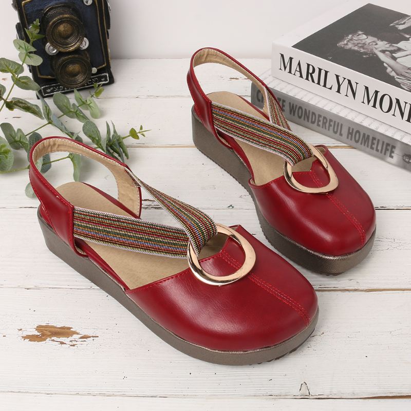 Kvinder Casual Elastic Band Metal Hole Flats