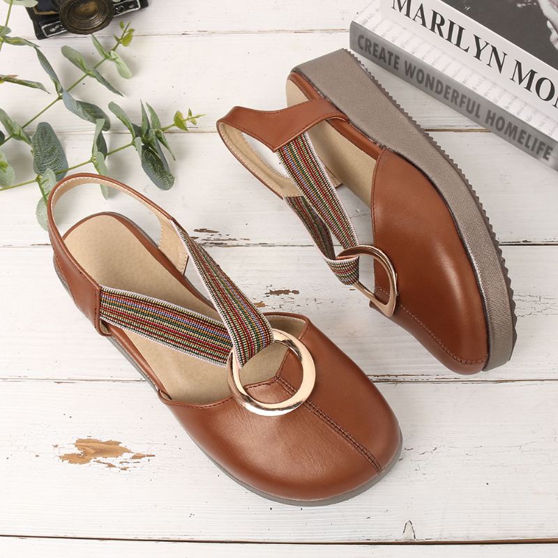 Kvinder Casual Elastic Band Metal Hole Flats