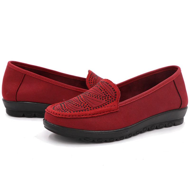 Kvinder Casual Flat Slip On Soft Sko I Ruskind